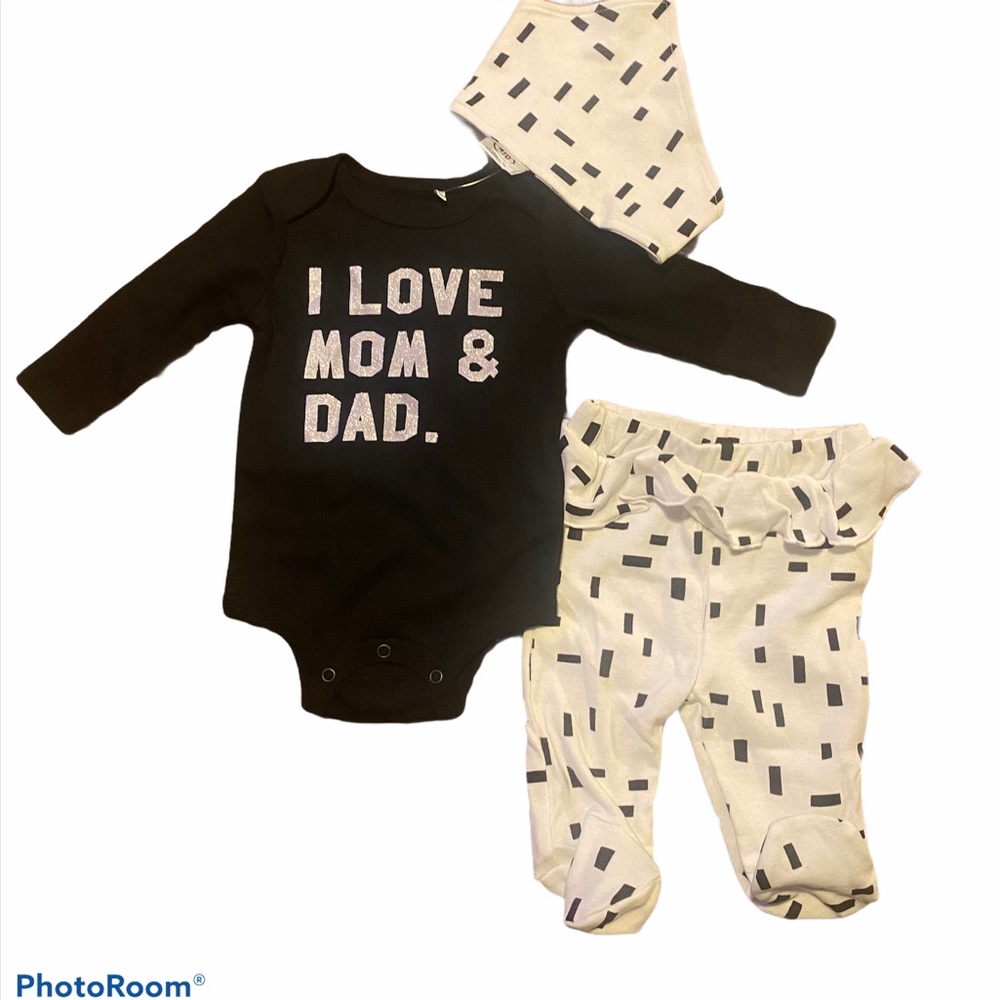 Mini Heroes 3 piece set I love my mom and dad size new born